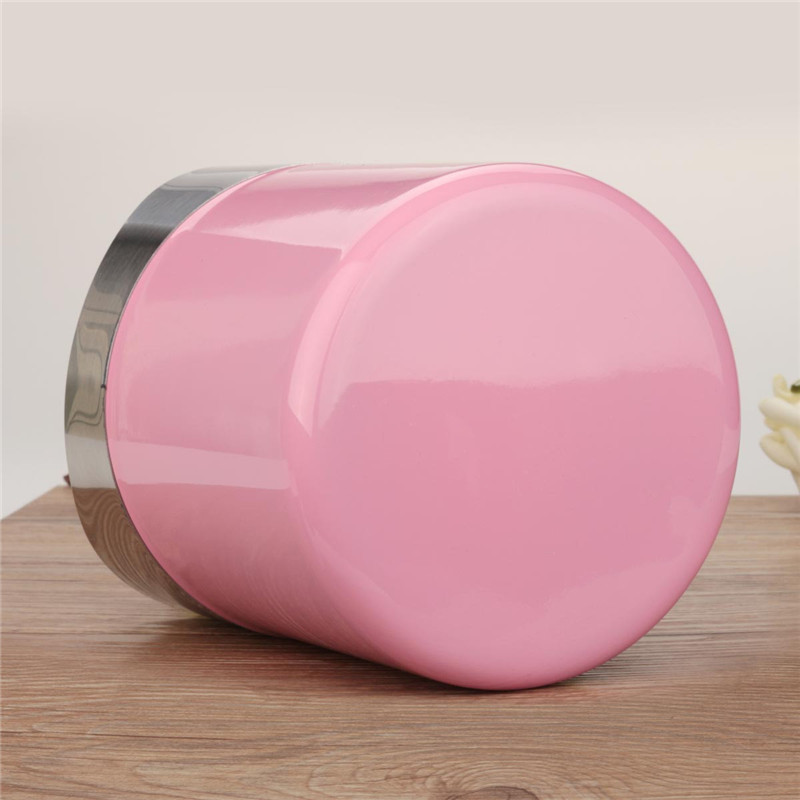 beautiful design pink stainless steel trash bin1.5l mini car dustbin swing lid kitchen worktop waste rubbish trash can