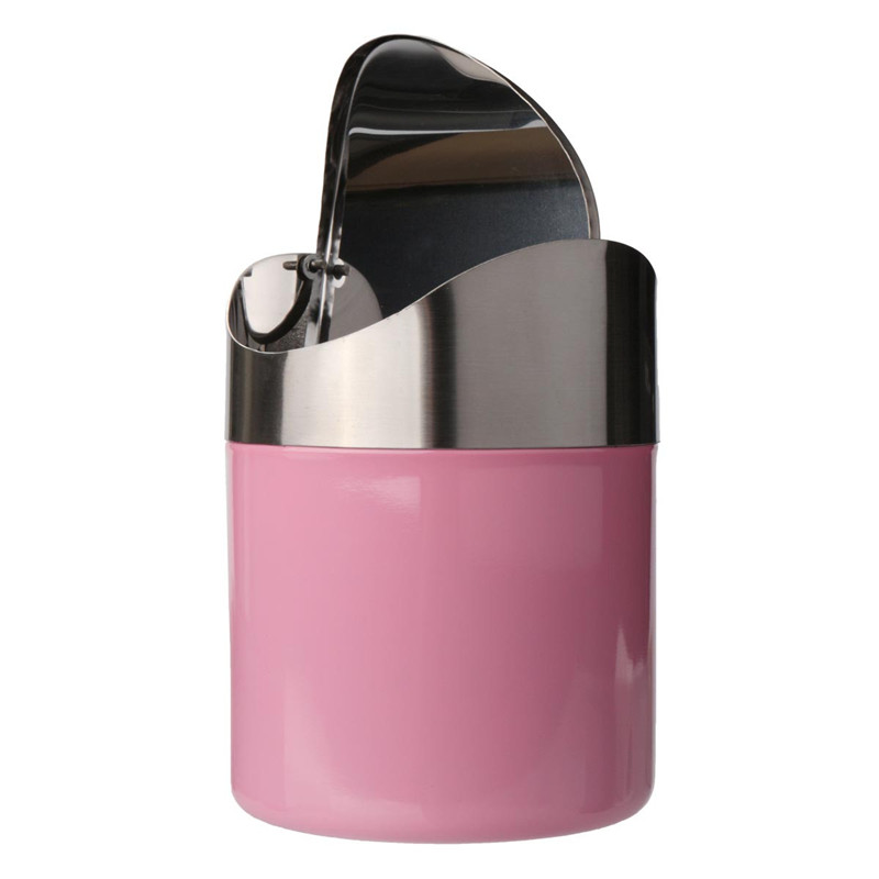 beautiful design pink stainless steel trash bin1.5l mini car dustbin swing lid kitchen worktop waste rubbish trash can