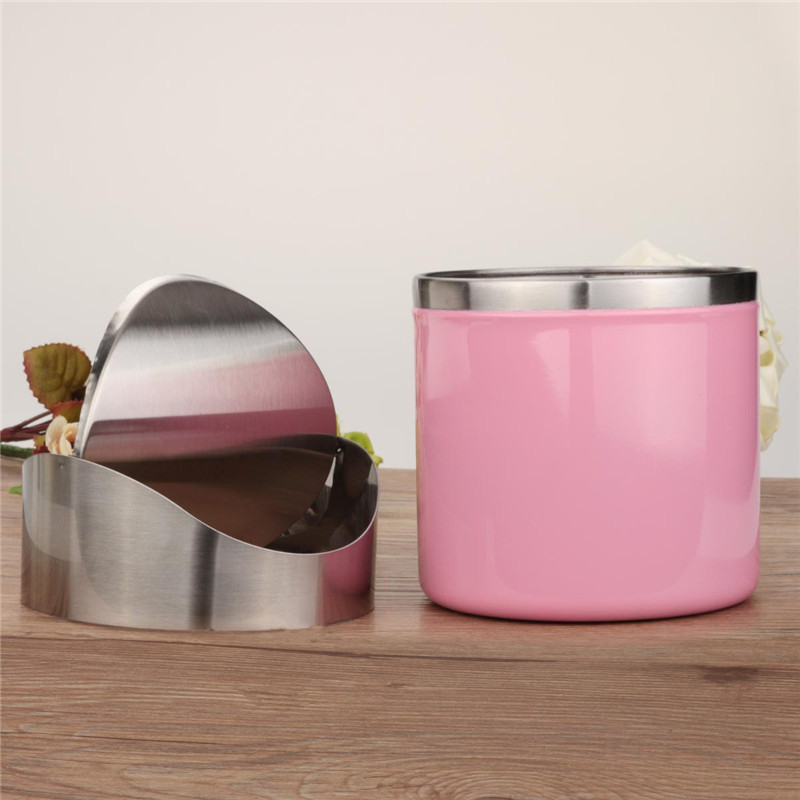 beautiful design pink stainless steel trash bin1.5l mini car dustbin swing lid kitchen worktop waste rubbish trash can