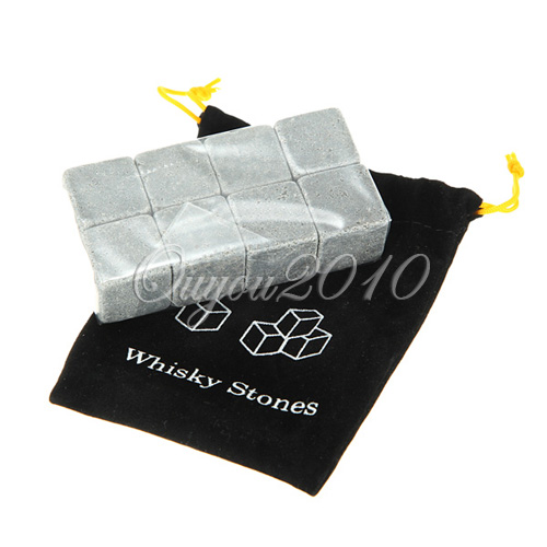 best promotion granite whiskey stones rocks glacier cold ice cubes soapstone bulk wine beer drink cooler bar with velvet bag