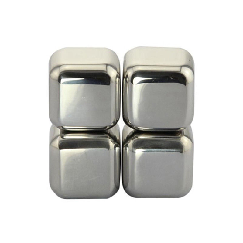 best promotion new stainless steel ice cubes cool glacier rock neat drink zer gel wine whiskey stones great gift