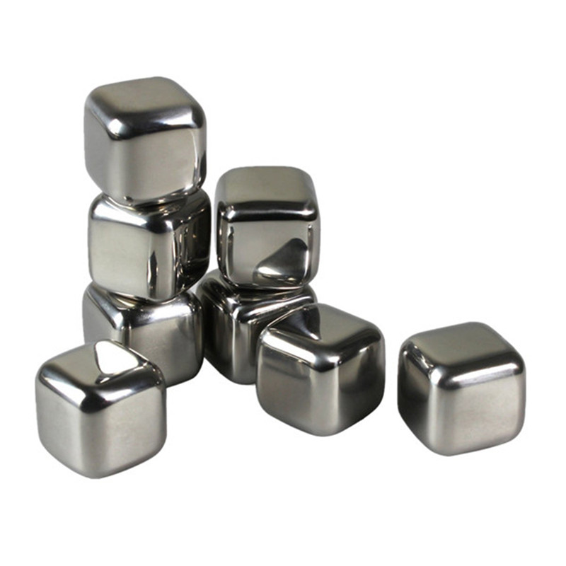 best promotion new stainless steel ice cubes cool glacier rock neat drink zer gel wine whiskey stones great gift