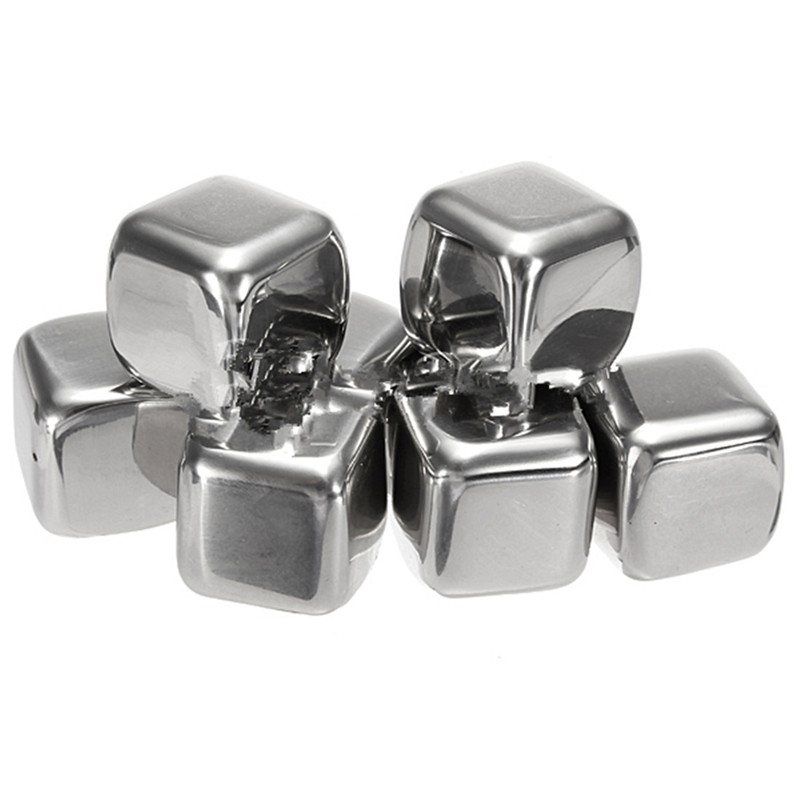 best promotion new stainless steel ice cubes cool glacier rock neat drink zer gel wine whiskey stones great gift