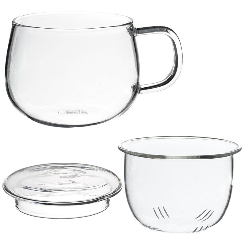brand new 320ml 80x80x85mm clear glass heat resistant tea mug coffee cup with tea infuser filter lid