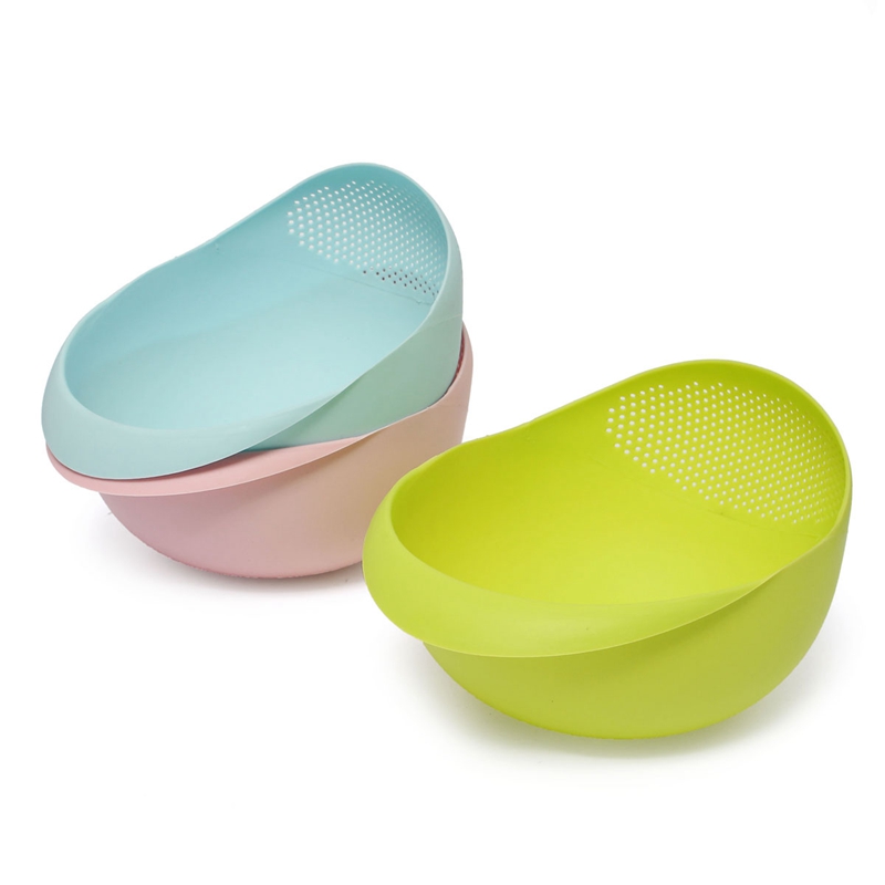 brand new candy color 2-in-1 rinse bowl and strainer fruit vegetable wash 26*24*12cm for home kitchen