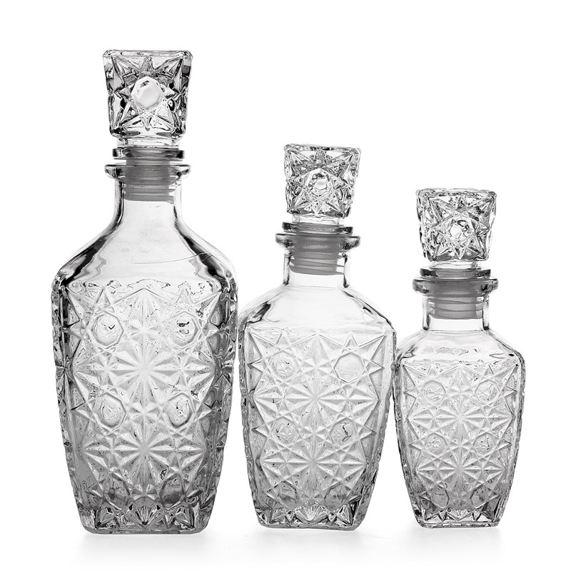brand new durable quality luxury glass whiskey liquor wine drinks decanter 500ml crystal bottle wine carafe beautiful gift