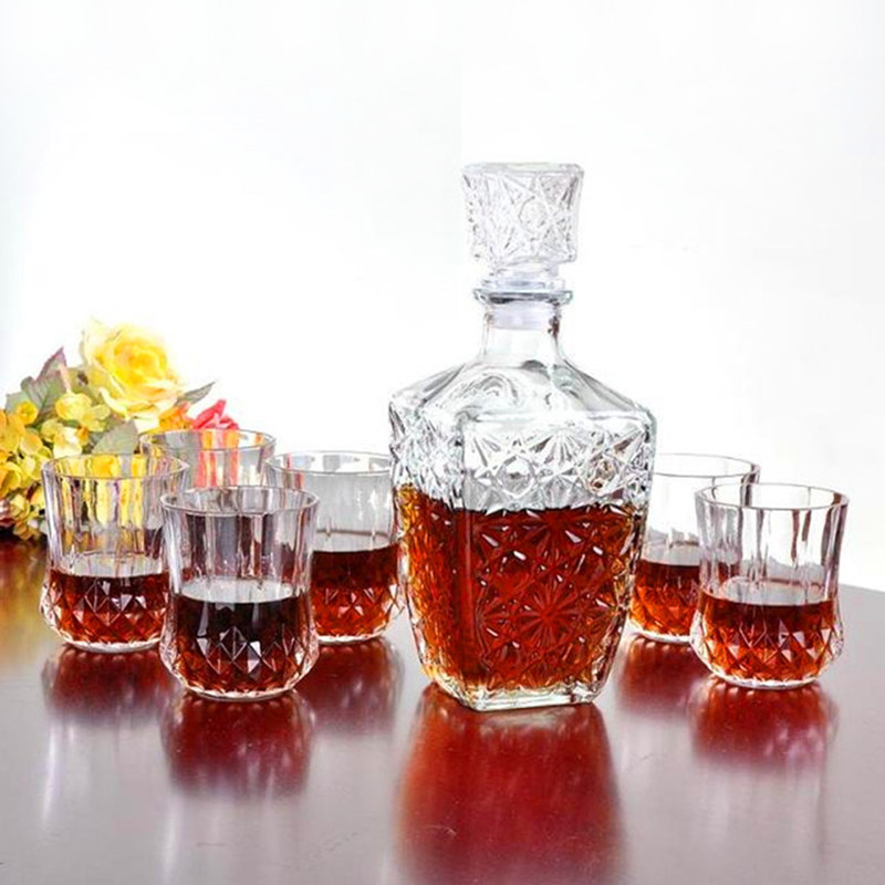 brand new durable quality luxury glass whiskey liquor wine drinks decanter 500ml crystal bottle wine carafe beautiful gift