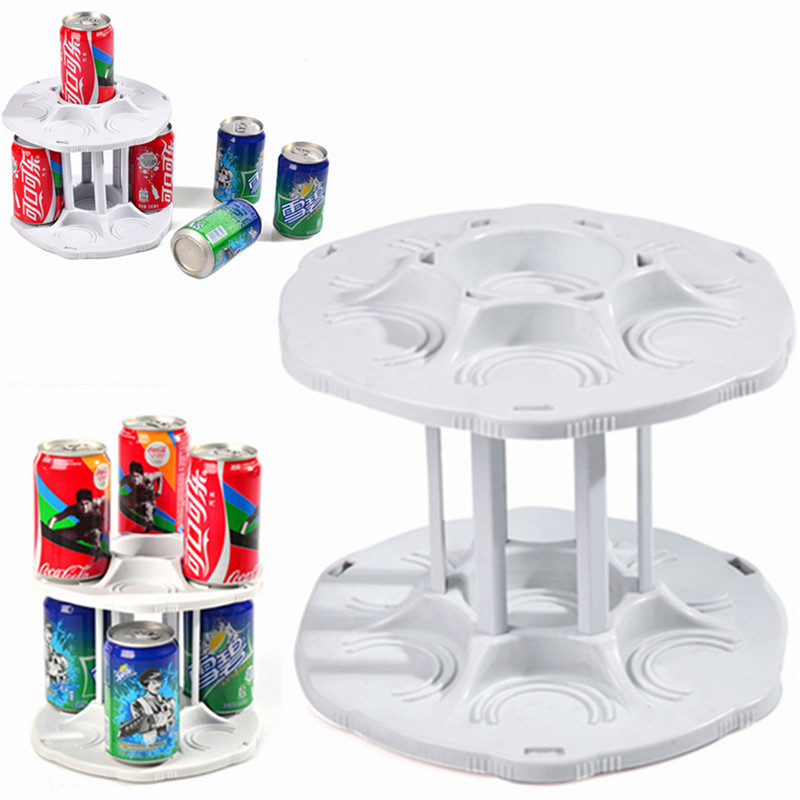 brand new household creation bottle shelf cabinet two tier spining coke holder/shelving canned/beverage rotating rack