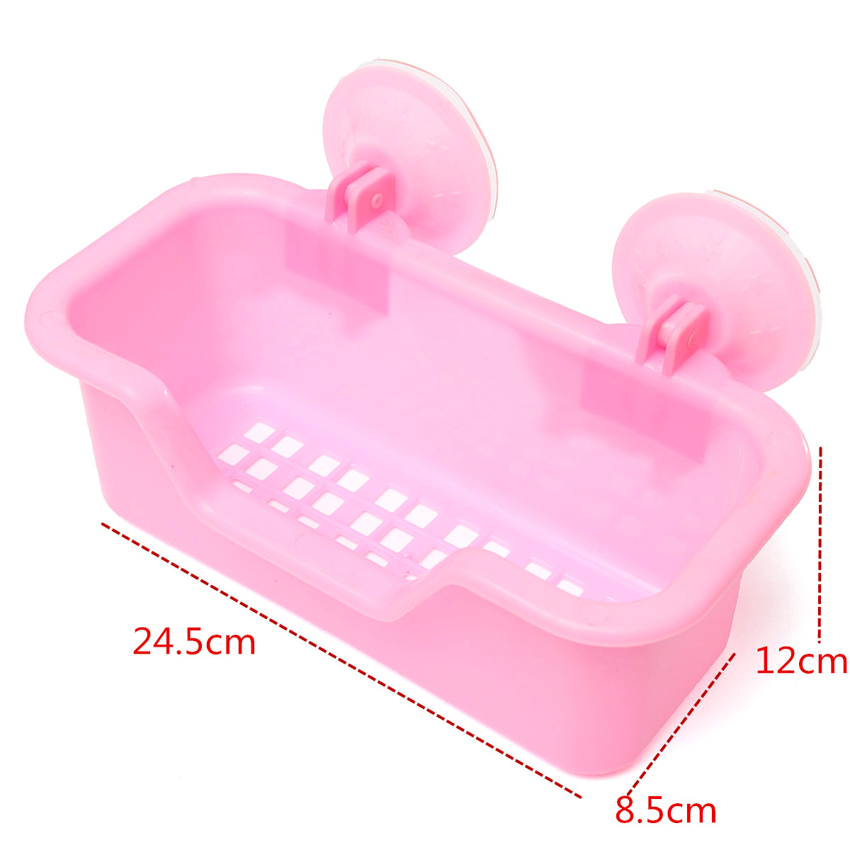 brand new plastic movable sucker strong suction wall storage holder bathroom shower dual cup organizer basket new colors random