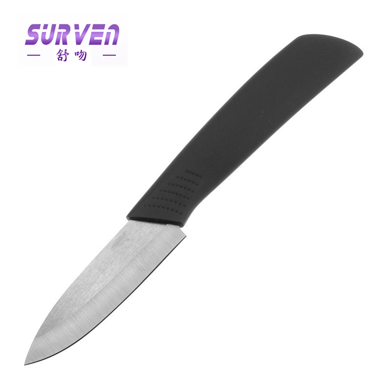 brand surven super quality black blade 3pcs gift set 3 inch+5 inch+peeler +covers ceramic knife sets kitchen knifes
