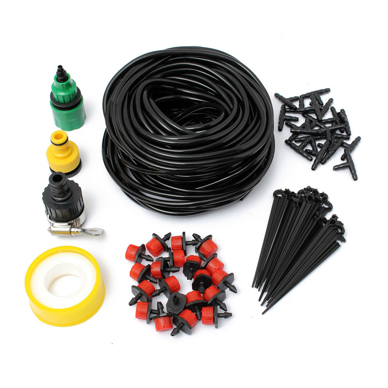 diy micro drip irrigation system automatic plant watering kits garden gardening drip irrigation equipment 18m hose 20 drippers