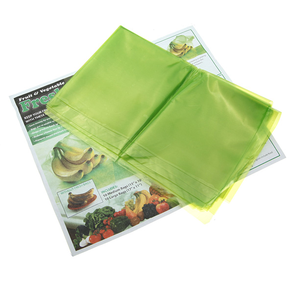 durable quality 20 vegetables fruits flowers produce plastic green bags storage bag reusable life extender 10 med & 10 big