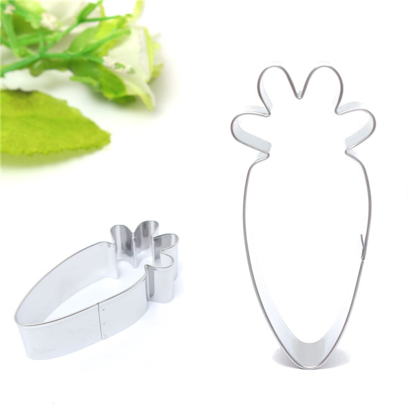durable silver cute carrot sugarcraft cake decorating cookies pastry mould baking tool excellent quality