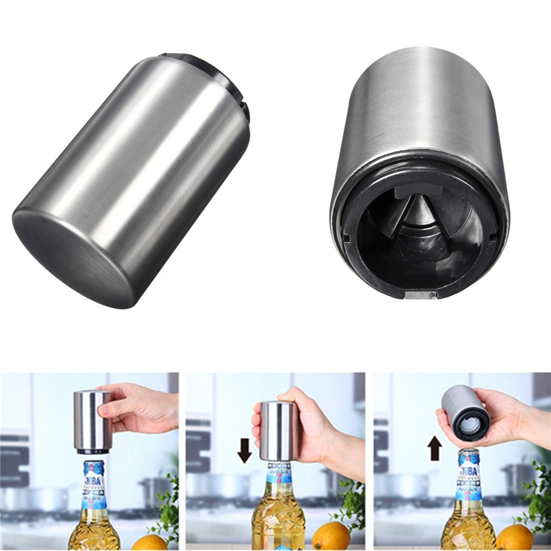 easy beer bottle opener automatic stainless steel beer juice drinking bottle opener gift bar tool opener kitchen cooking tools
