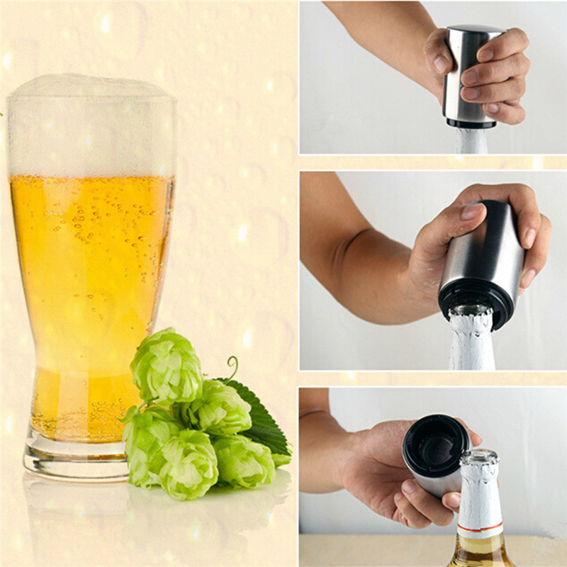 easy beer bottle opener automatic stainless steel beer juice drinking bottle opener gift bar tool opener kitchen cooking tools