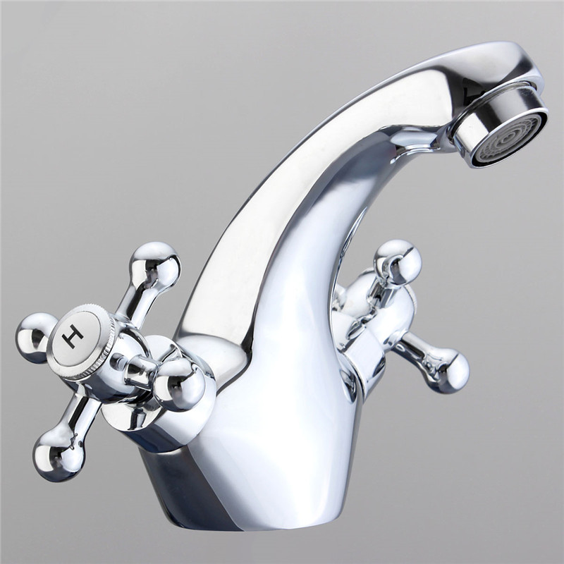 european style brass chrome faucet double handle bathroom faucet luxury bathtub basin sink mixer&tap