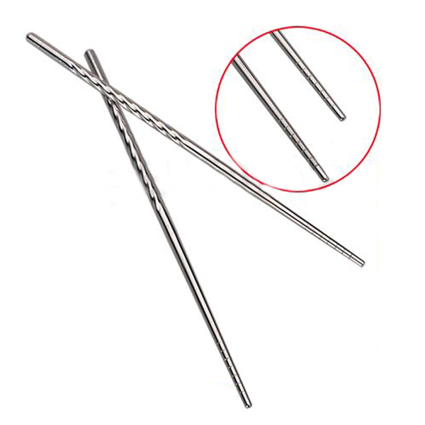 excellent quality 1 pair chinese style thread stylish stainless steel design non slip chopstick chop sticks environment