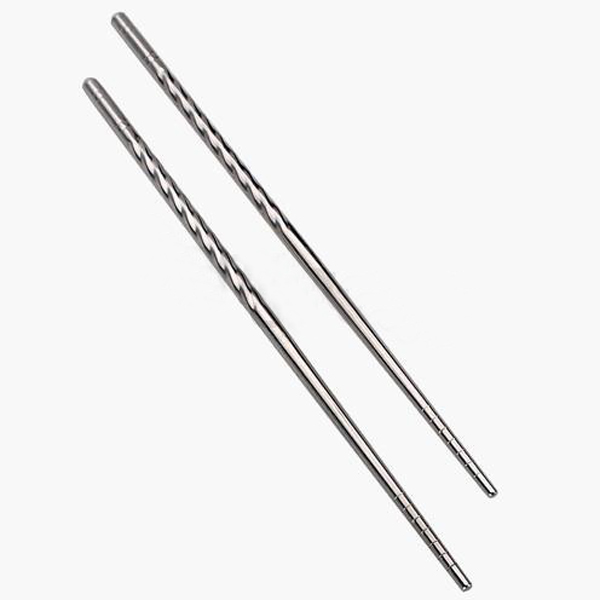 excellent quality 1 pair chinese style thread stylish stainless steel design non slip chopstick chop sticks environment