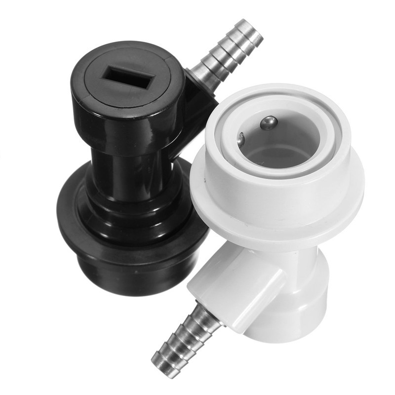 excellent quality durable a pair of black and white hose barb connection for ball lock home brew kegs repair disconnects