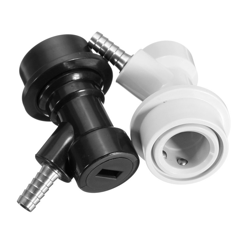 excellent quality durable a pair of black and white hose barb connection for ball lock home brew kegs repair disconnects