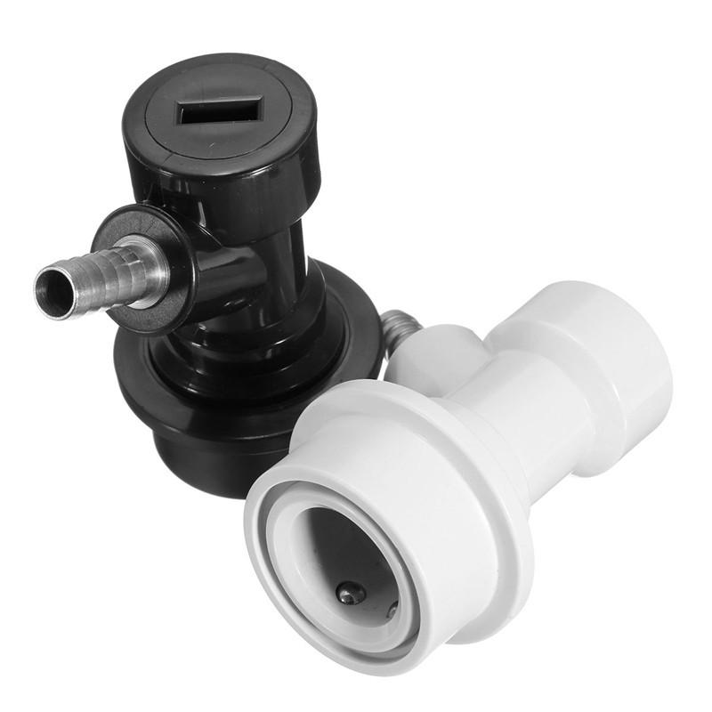 excellent quality durable a pair of black and white hose barb connection for ball lock home brew kegs repair disconnects