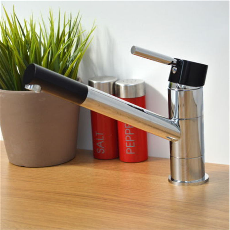 flexible chrome brass black paint spout cold and water tap kitchen sink single lever faucet mixer taps