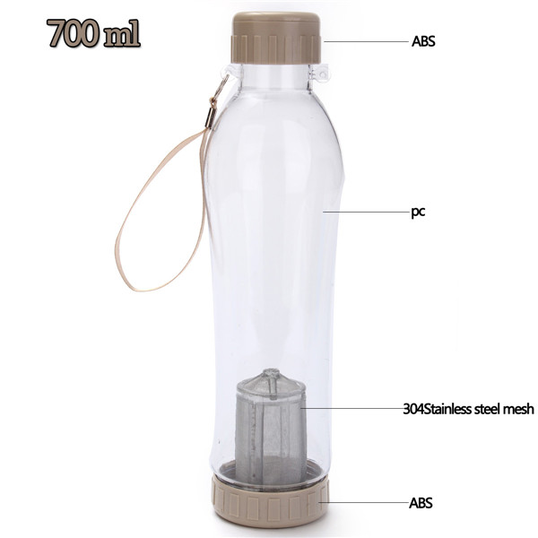 for creative home outdoor car cup plastic portable travel cup filter tea sports leak proof drinkware tea bottle 700ml