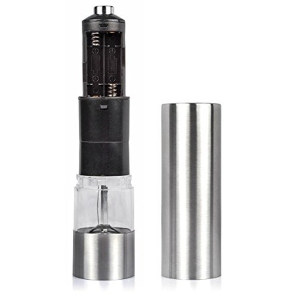 great quality portable and durable electric stainless steel kitchen tool salt pepper mill grinder muller with light