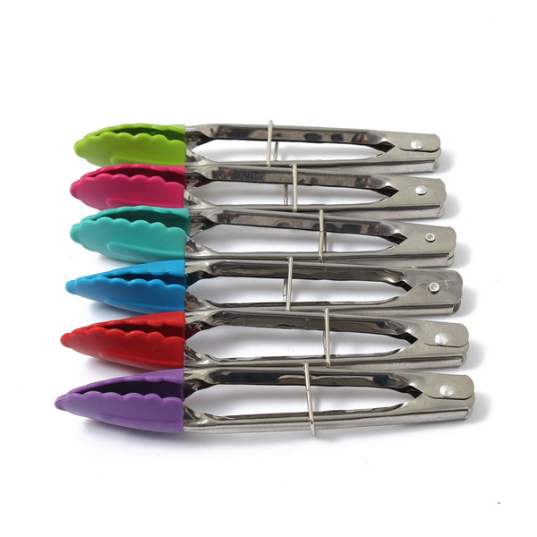 hale!!! silicone mini food tong cooking handling clip clamp for home restaurant kitchen best promotion