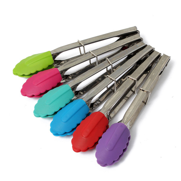 hale!!! silicone mini food tong cooking handling clip clamp for home restaurant kitchen best promotion