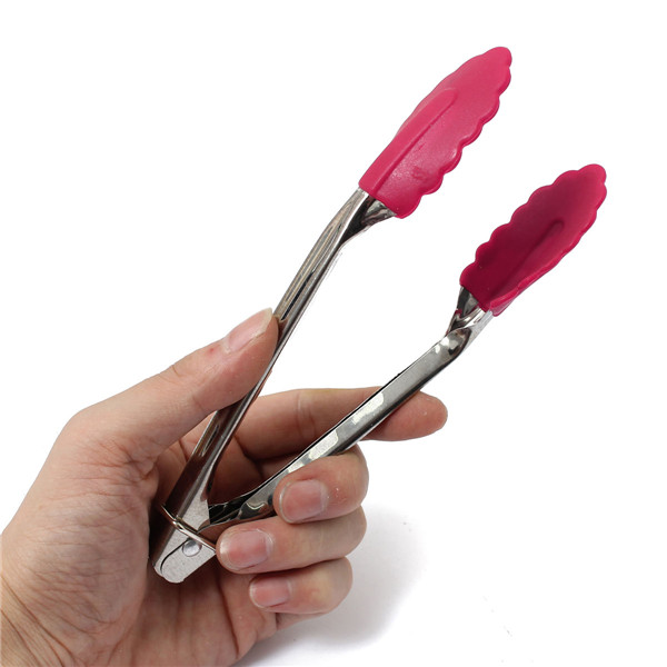 hale!!! silicone mini food tong cooking handling clip clamp for home restaurant kitchen best promotion