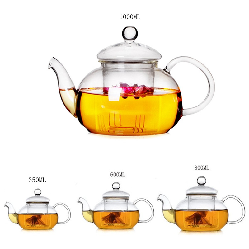 heat resistant glass teapot with infuser coffee tea leaf herbal 350ml/600ml/800ml1000ml heat resistant glass teapot with infuser coffee tea leaf herbal 350ml/600ml/800ml1000ml