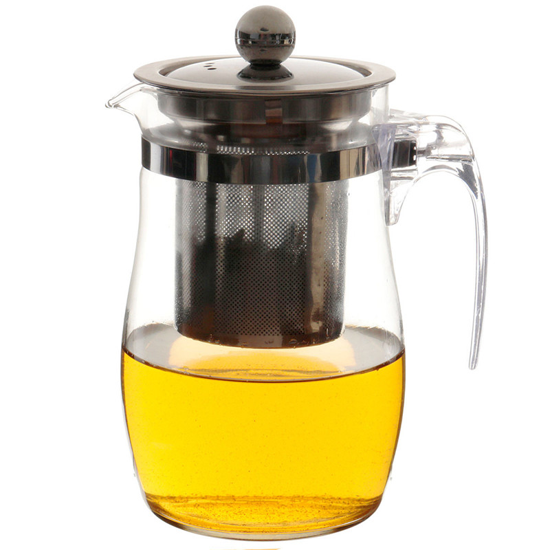 high temperature of about 950ml thick filtering strainer lid stainless steel filter glass teapot for green flower tea