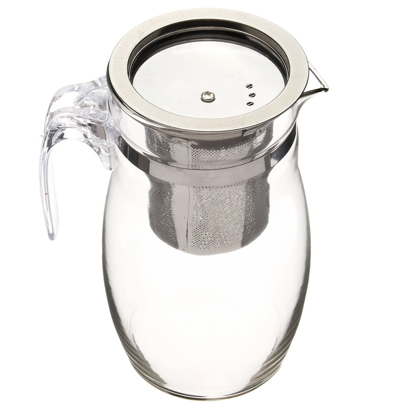 high temperature of about 950ml thick filtering strainer lid stainless steel filter glass teapot for green flower tea