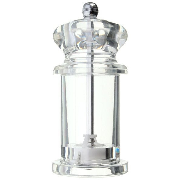 kitchen accessories 140mm acrylic manual pepper grinder salt spices mill shaker transparent grinding tool milling cutter machine