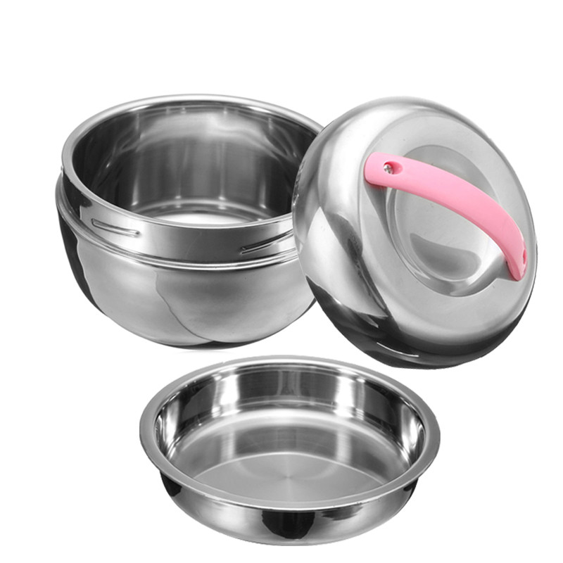 lovely stainless steel lunch box bento 2 tier locking lid dinner bucket food container double insulation 1000ml