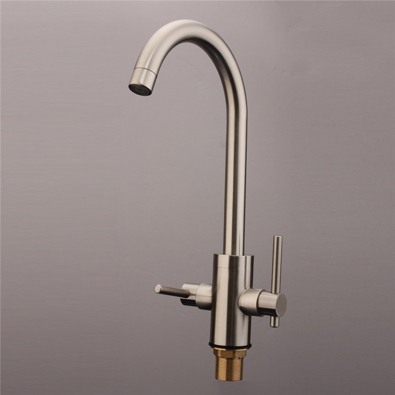 modern designer swan neck brass double handle /cold mixer water tap basin faucet kitchen sink bathroom nickel