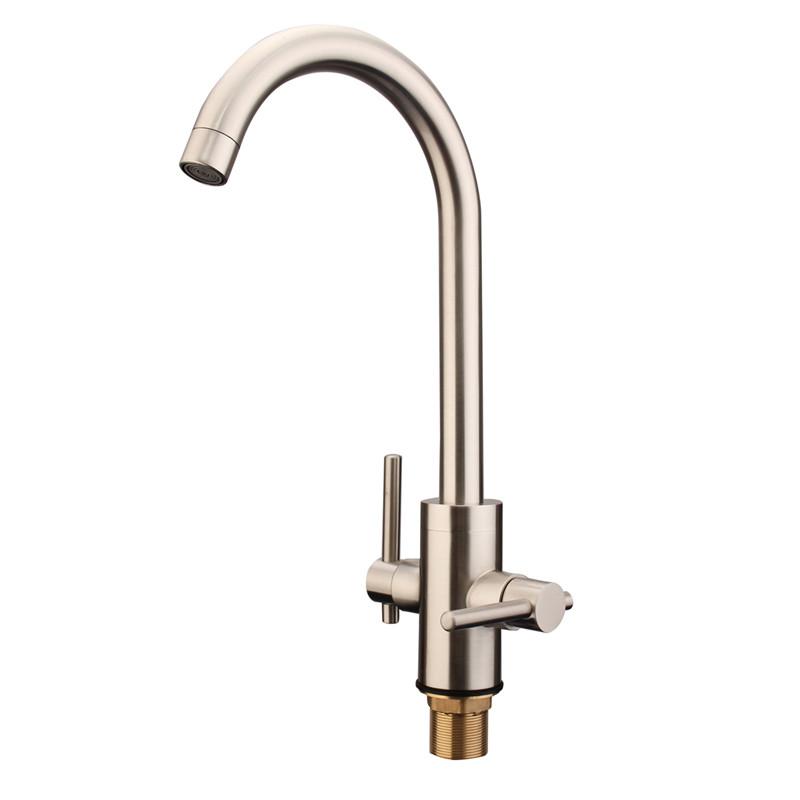 modern designer swan neck brass double handle /cold mixer water tap basin faucet kitchen sink bathroom nickel