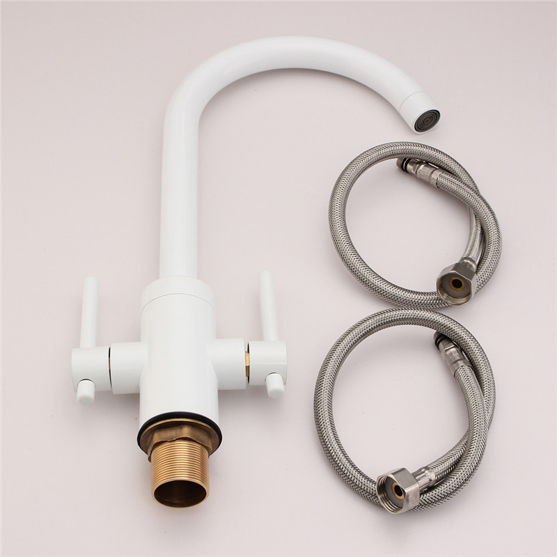 modern designer white double handles and cold mixer water tap swan neck twin lever brass basin faucet modern designer white double handles and cold mixer water tap swan neck twin lever brass basin faucet