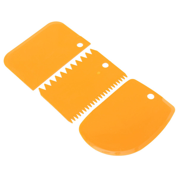 new arrival 3 x plastic dough icing fondant scraper cake decorating plain smooth jagged edge
