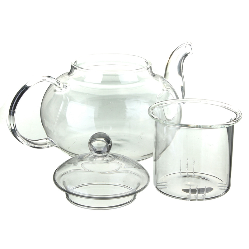 new arrival 800ml heat resistant glass teapot with infuser coffee tea leaf herbal teapot