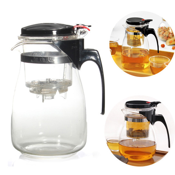 new arrival 900ml simple tea kettle tea pot heat resistan glass teapot convenient office tea pot set etp002
