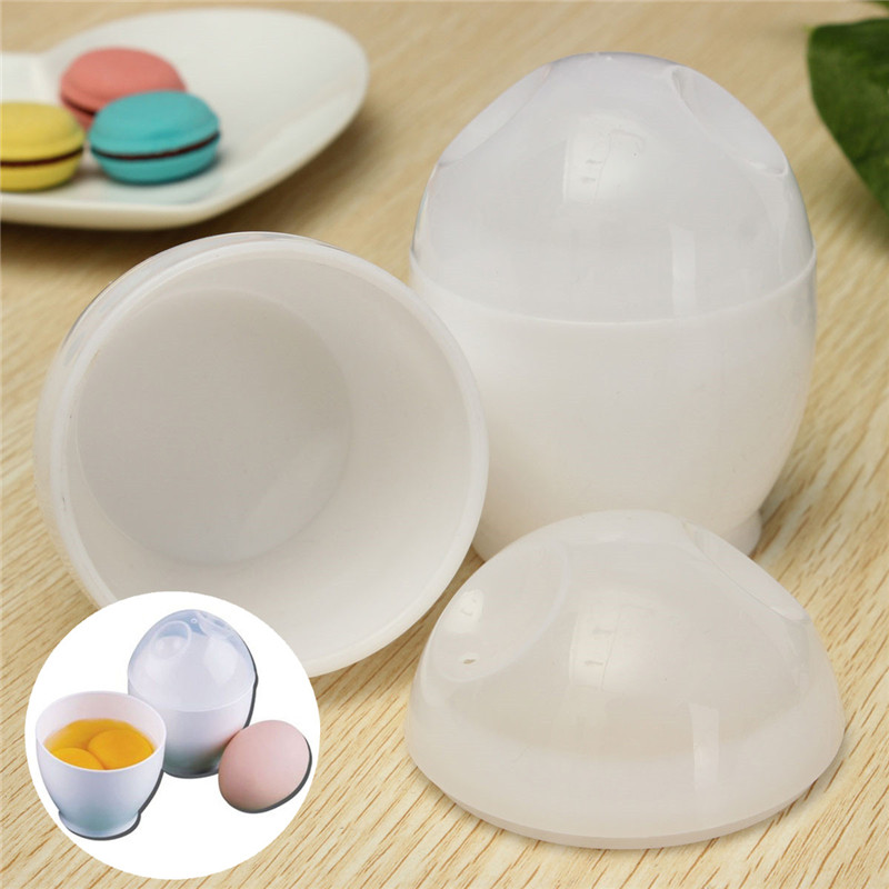 new arrival practical 2 pcs white microwave oven cup poacher for various ways of cooking quick eggs cooker kitchen tools