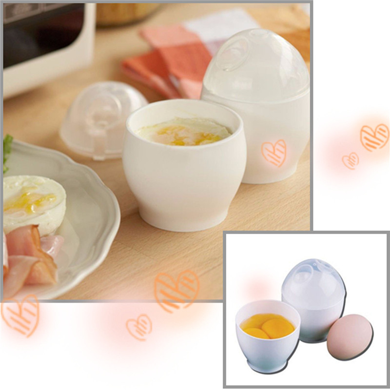 new arrival practical 2 pcs white microwave oven cup poacher for various ways of cooking quick eggs cooker kitchen tools