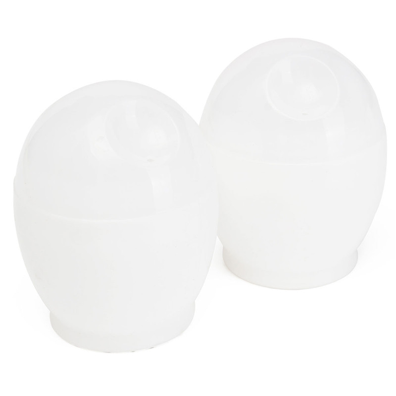 new arrival practical 2 pcs white microwave oven cup poacher for various ways of cooking quick eggs cooker kitchen tools