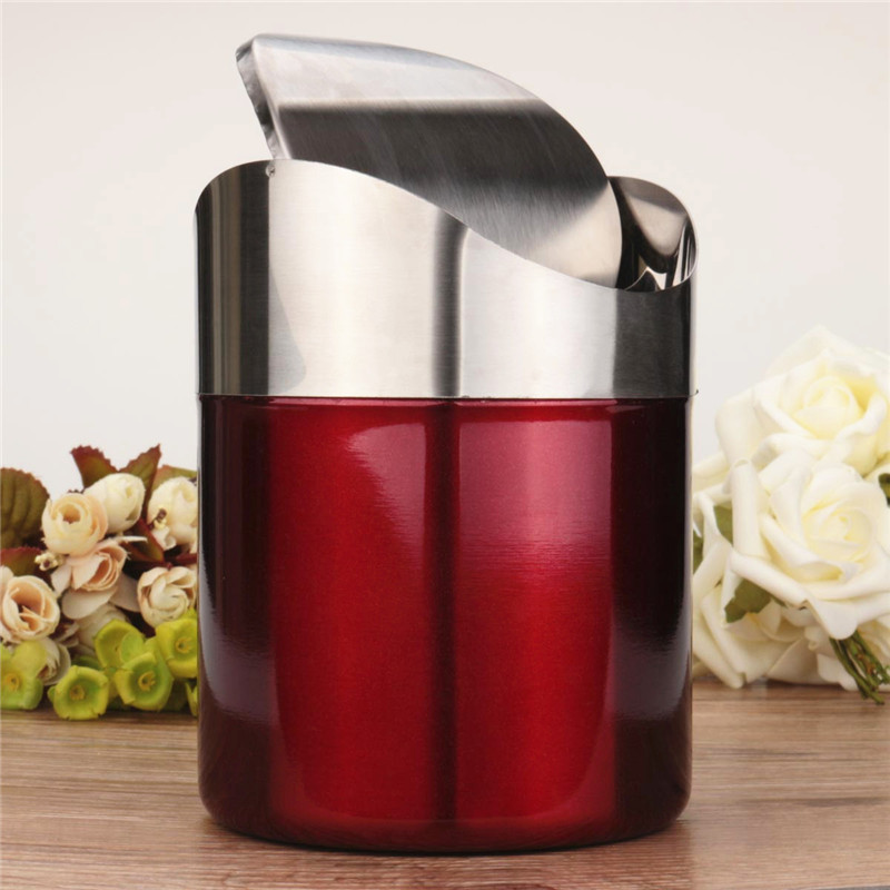 new arrival red color stainless steel trash bin1.5l mini car dustbin swing lid kitchen worktop waste rubbish trash can new arrival red color stainless steel trash bin1.5l mini car dustbin swing lid kitchen worktop waste rubbish trash can