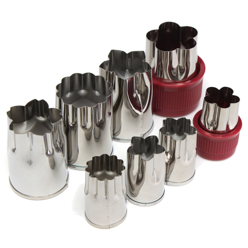 new arrival top selling set of 8pcs stainless steel flower shape rice vegetable fruit cutter mold slicer home kitchen tool new arrival top selling set of 8pcs stainless steel flower shape rice vegetable fruit cutter mold slicer home kitchen tool