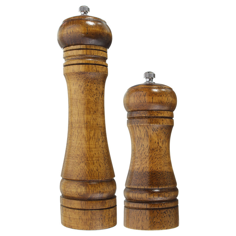 new arrival wooden pepper spice herb grinder cruet mill condiment grinding salt gourmet milling cutter kitchen tools