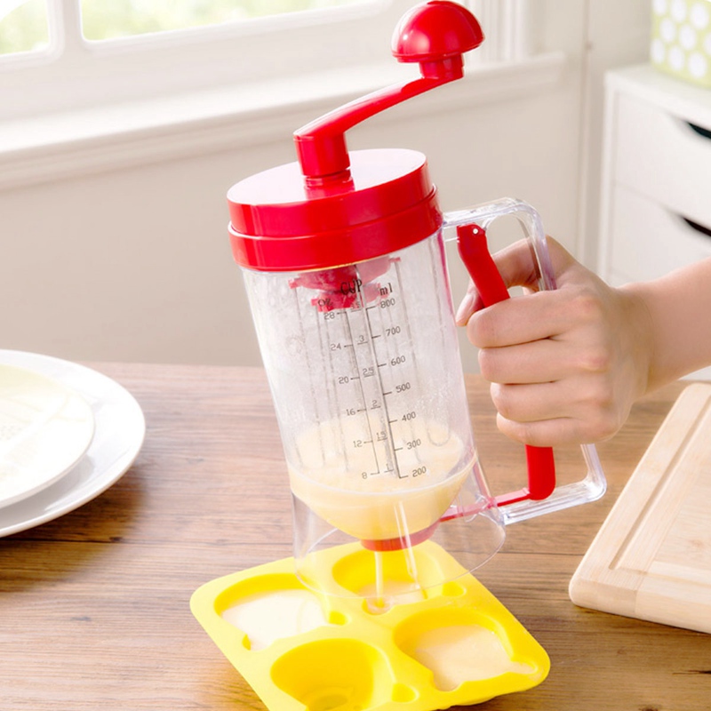 new arrivalkitchen cooking tool manual pancake perfect hand crank blender hand batter drain cup mixing bottle batter mixing cups