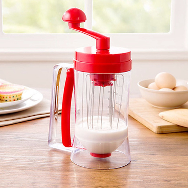 new arrivalkitchen cooking tool manual pancake perfect hand crank blender hand batter drain cup mixing bottle batter mixing cups